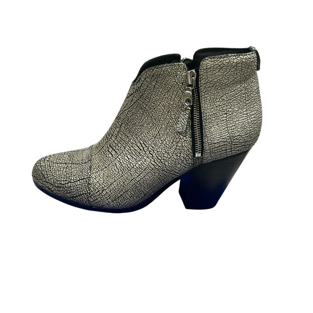 RAG & BONE  Crackle Leather Newbury Double Zip Booties Boots Size 39.5 US 9.5
